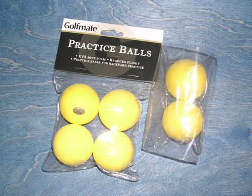 The foam balls used in my prototype locking halved joints are practice golf balls from the sporting goods store.