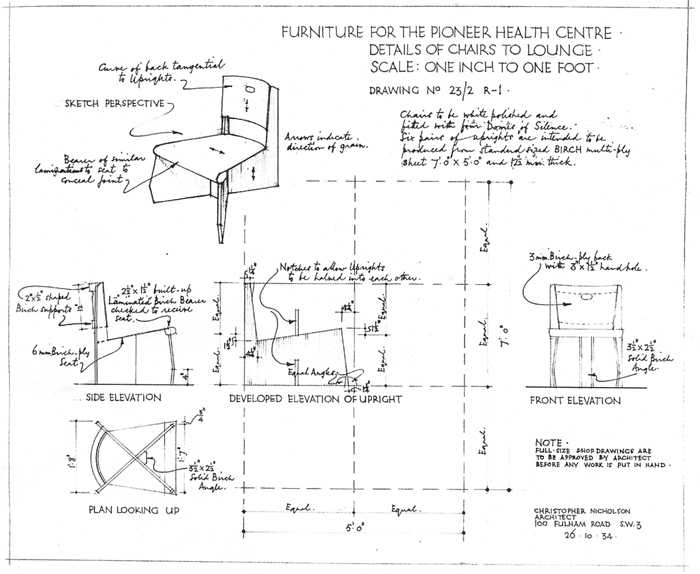 The original plan of the standard chair.