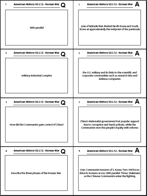 Sample flashcard page produced using .PDF form posted below.