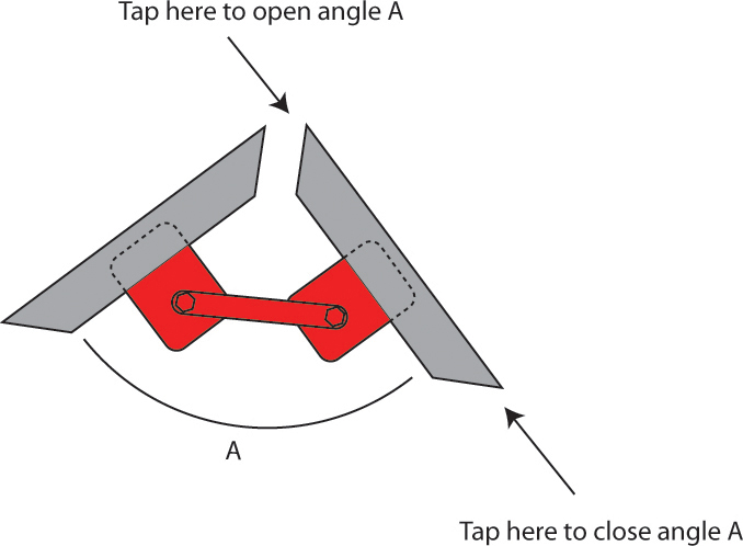 Magnetic clamp holds two members in proper relation to one another, can be adjusted by tapping with a mallet.