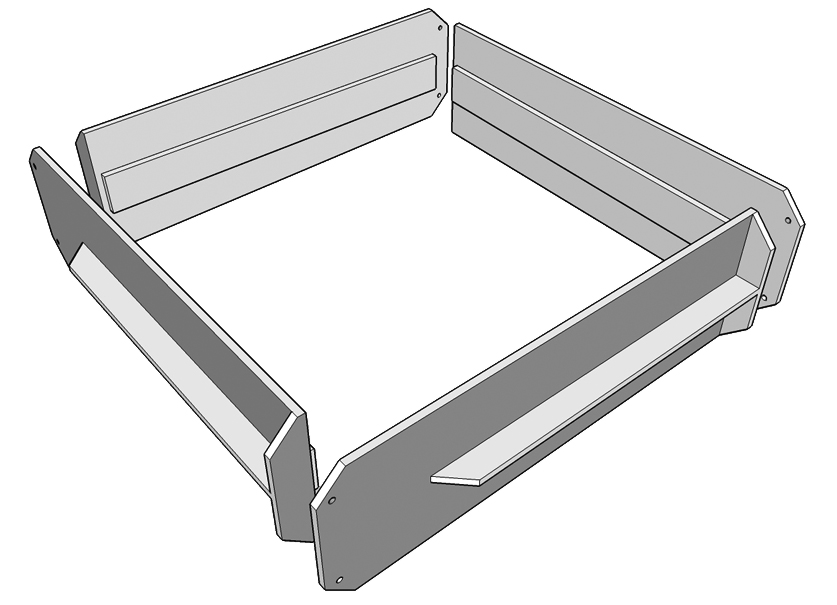 My own concept for a flask made from four castings from a single pattern.